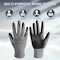 I9 Essentials Coated Gloves, Black & Grey, L 6 PK 100033 - alternate 6